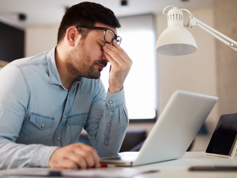 Technology Implementation Frustration Man Laptop