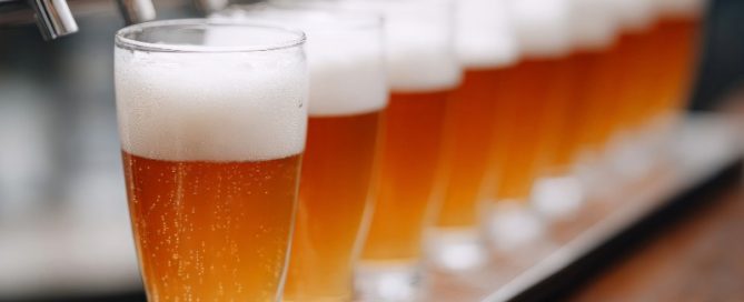 Beer Glass Taps Aligned